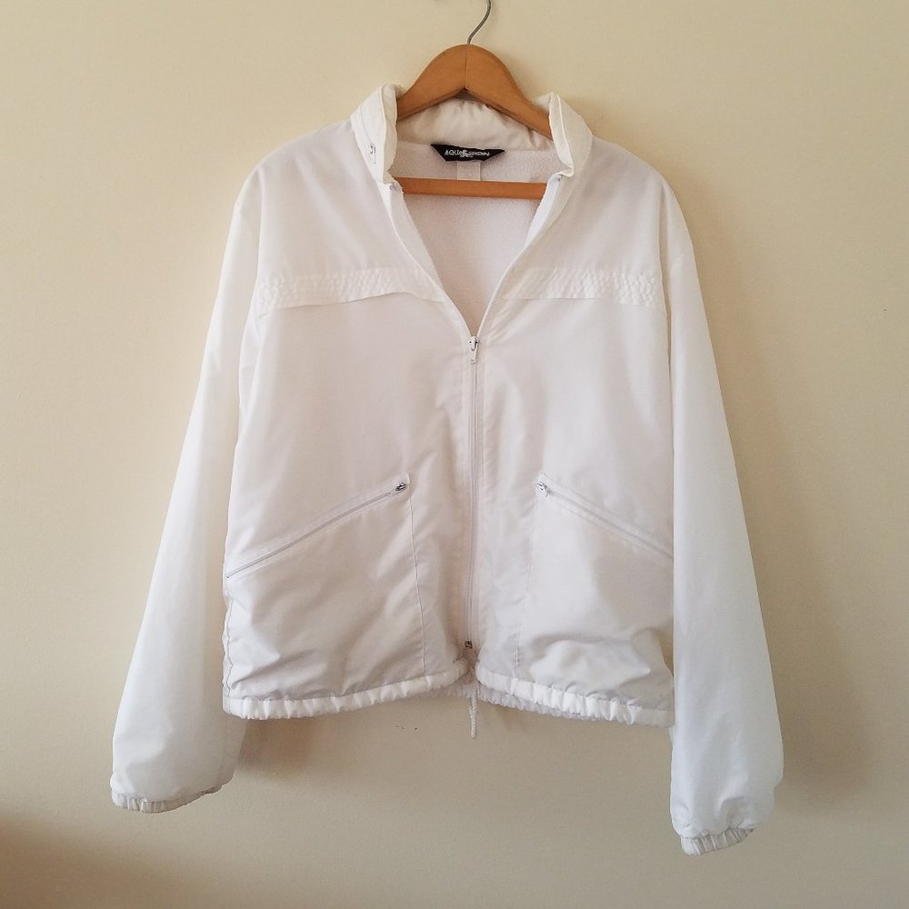 Aqua Sheen White fleece lined jacket